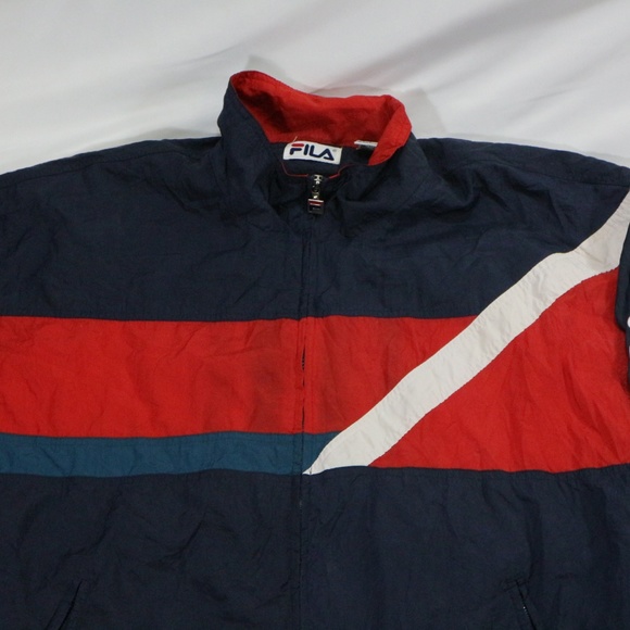 FILA Colorblock Windbreaker VTG Track Jacket Sz XXL Mens - Picture 3 of 8